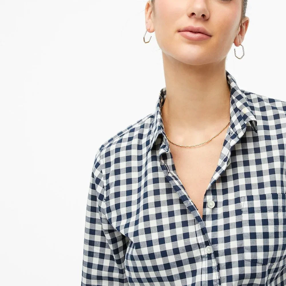 J. Crew Classic-fit Boy Shirt in Crinkle Gingham (size 4P)